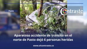 Aparatoso accidente de tránsito en el norte de Pasto dejó 6 personas heridas