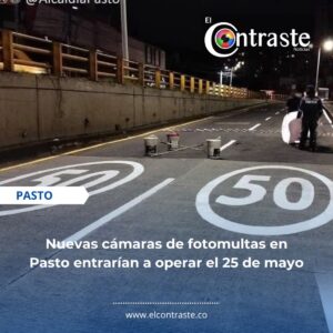 Nuevas cámaras de fotomultas en Pasto entrarían a operar el 25 de mayo