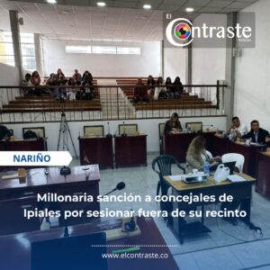 Millonaria sanción a concejales de Ipiales por sesionar fuera de su recinto