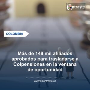 Más de 148 mil afiliados aprobados para trasladarse a Colpensiones en la ventana de oportunidad