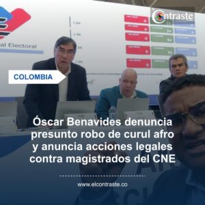 Óscar Benavides denuncia presunto robo de curul afro y anuncia acciones legales contra magistrados del CNE