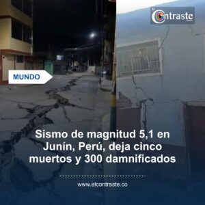 Sismo de magnitud 5,1 en Junín, Perú, deja cinco muertos y 300 damnificados