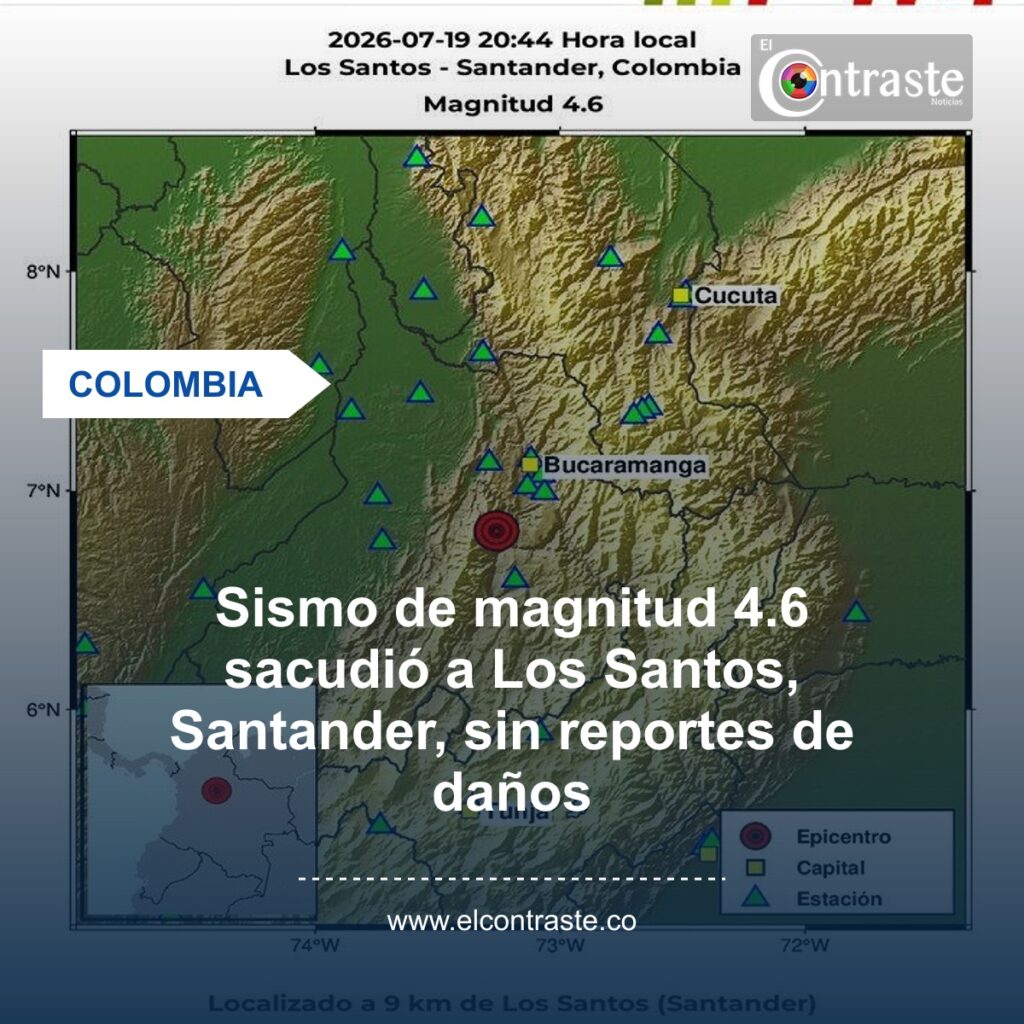 Sismo de magnitud 4.6 sacudió a Los Santos, Santander, sin reportes de daños