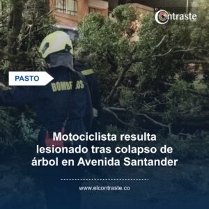 Motociclista resulta lesionado tras colapso de árbol en Avenida Santander