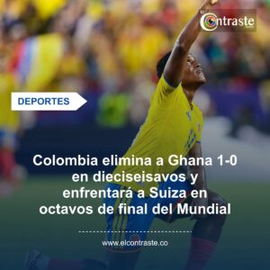 Colombia elimina a Ghana 1-0 en dieciseisavos y enfrentará a Suiza en octavos de final del Mundial 2026