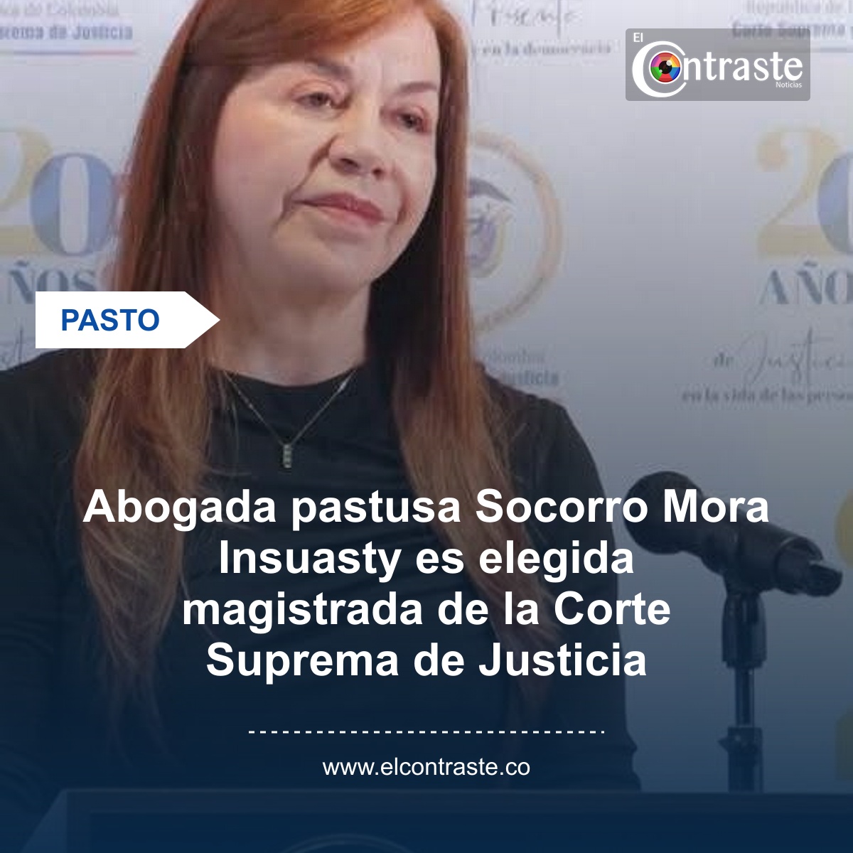 Abogada pastusa Socorro Mora Insuasty es elegida magistrada de la Corte Suprema de Justicia