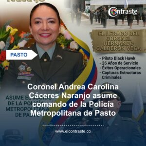 Coronel Andrea Carolina Cáceres Naranjo asume comando de la Policía Metropolitana de Pasto