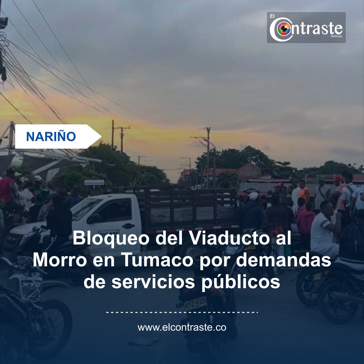 Bloqueo del Viaducto al Morro en Tumaco por demandas de servicios públicos