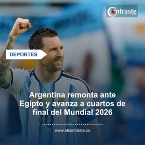 Argentina remonta ante Egipto y avanza a cuartos de final del Mundial 2026
