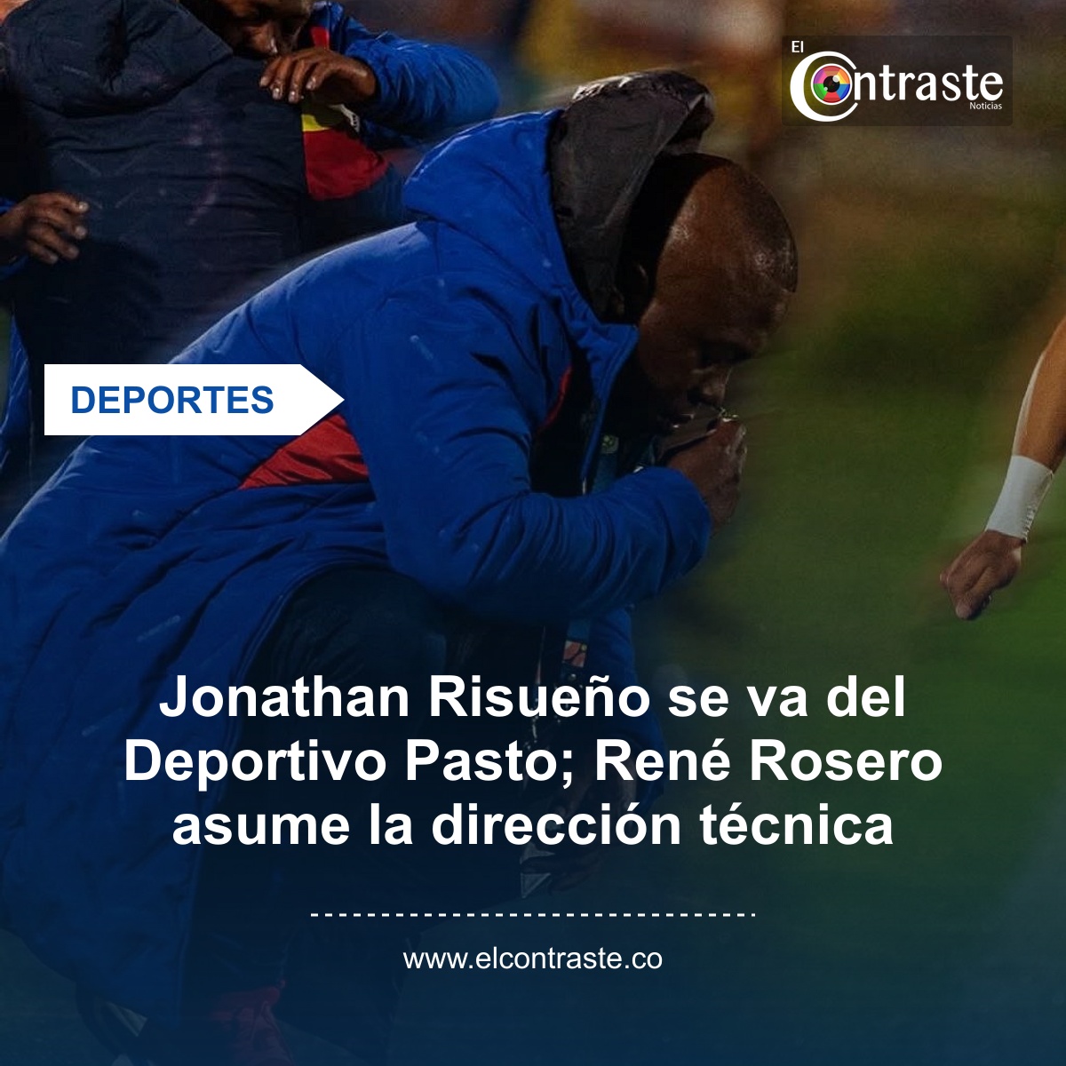 Jonathan Risueño se va del Deportivo Pasto; René Rosero asume la dirección técnica