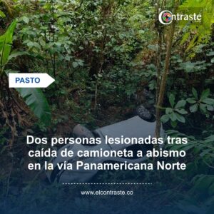 Dos personas lesionadas tras caída de camioneta a abismo en la vía Panamericana Norte