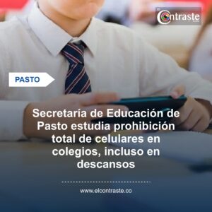 Secretaría de Educación de Pasto estudia prohibición total de celulares en colegios, incluso en descansos