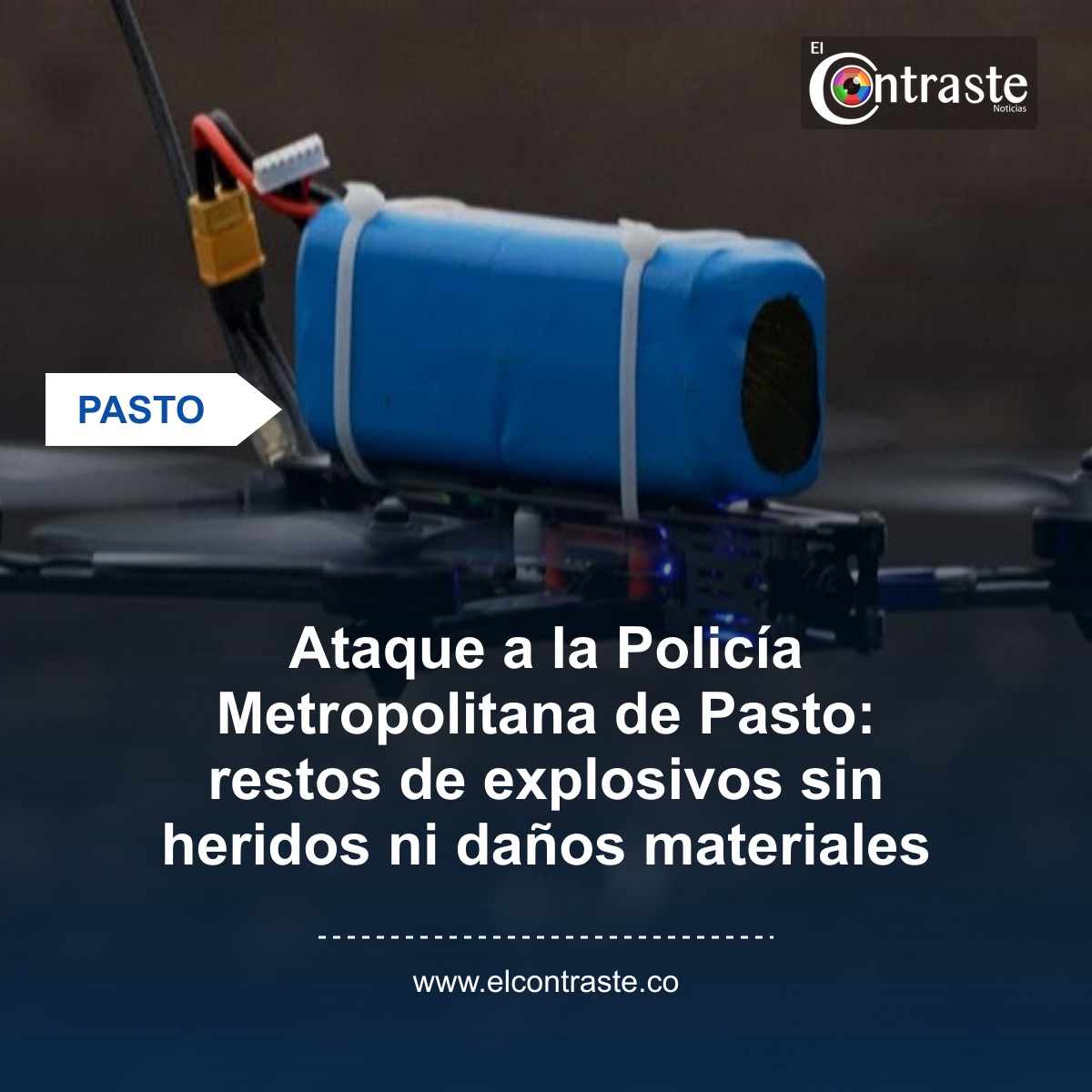 Ataque a la Policía Metropolitana de Pasto: restos de explosivos sin heridos ni daños materiales