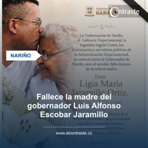 Fallece la madre del gobernador Luis Alfonso Escobar Jaramillo