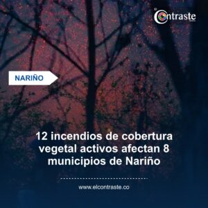 12 incendios de cobertura vegetal activos afectan 8 municipios de Nariño