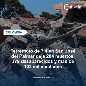 Terremoto de 7,4 en San José del Palmar deja 284 muertos, 379 desaparecidos y más de 102 mil afectados