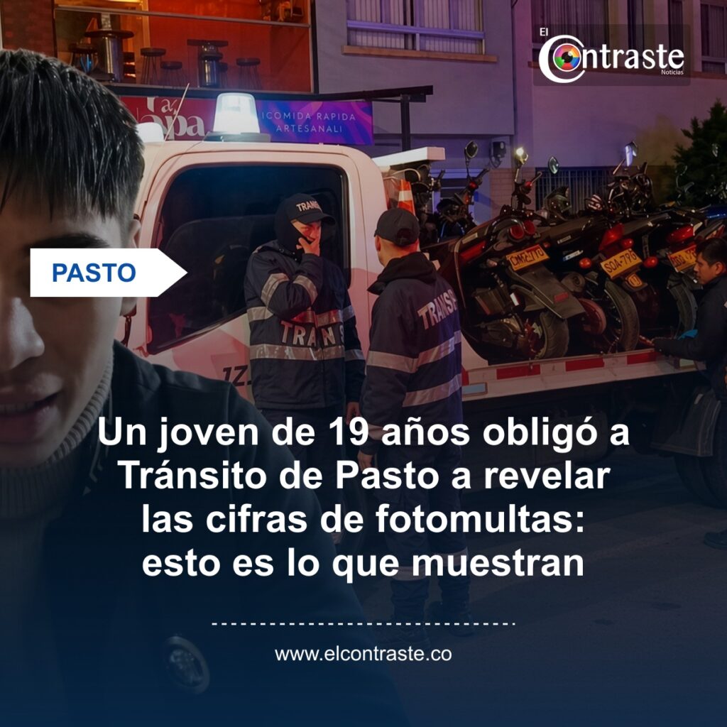 Un joven de 19 años obligó a Tránsito de Pasto a revelar las cifras de fotomultas: esto es lo que muestran